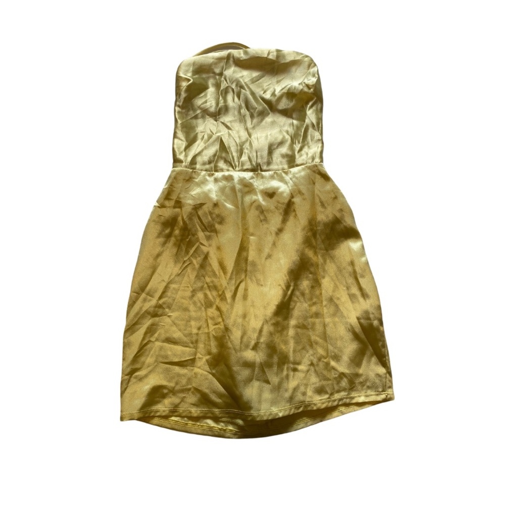 Lucy in the Sky Gold Strapless Sheath Dress Cocktail